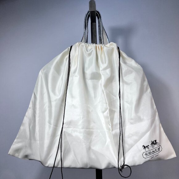 NWT COACH Poppy Signature Beige/Silver Glam Tote - Picture 7 of 7